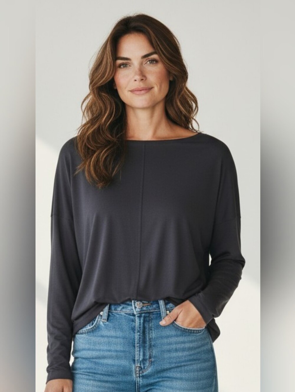 Athleta Women’s Long-Sleeve Boatneck Top in Black #LS14